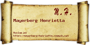 Mayerberg Henrietta névjegykártya